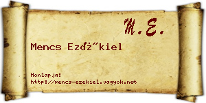 Mencs Ezékiel névjegykártya